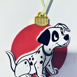 Dalmatian Dog Hanging Ornament with Red Background